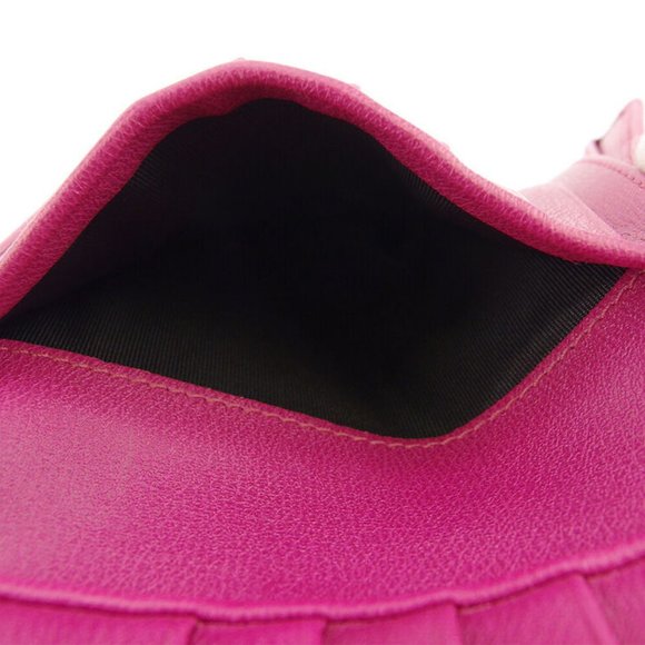 LOEWE W hook purse anagram button pink leather Authentic used - Picture 9 of 9